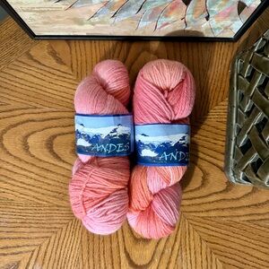 Andes Pink & orange Wool Yarn Skeins
